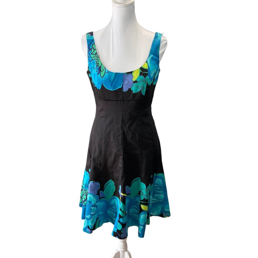 Nine West Floral Empire Waist Fit And Flare Midi Dress